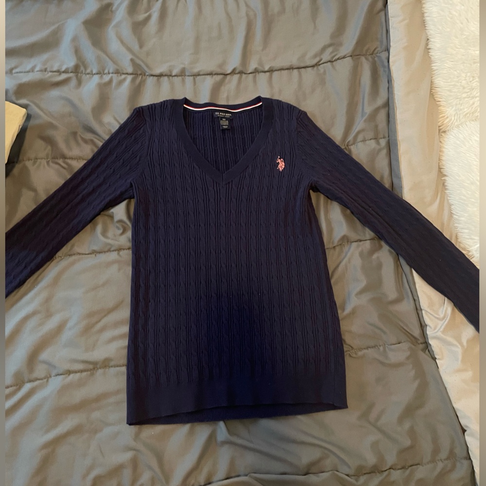 U.S. POLO ASSN., navy blue long sleeve sweater ,